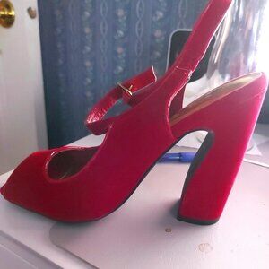 Gorgeous Cherry Red Velvet Heels